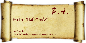 Puia Aténé névjegykártya